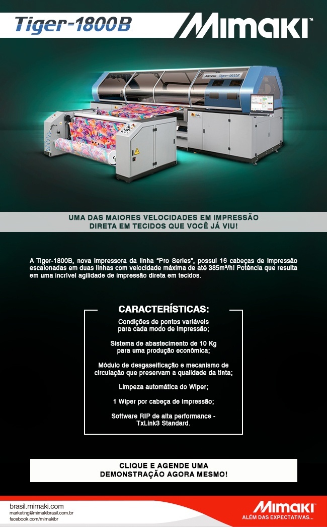 Lançamento Tiger-1800B | Produto | Notícias | MIMAKI DO BRASIL COMÉRCIO ...